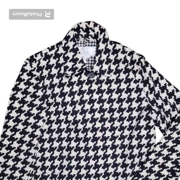 Diane's Essentials Houndstooth Button Front Trench Coat - S - Picture 3 of 9